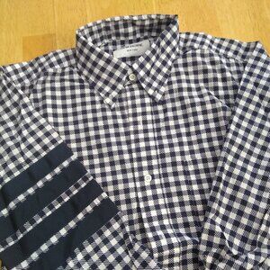 New Thom Browne Navy Blue White Check TB1 14.5-32 Small